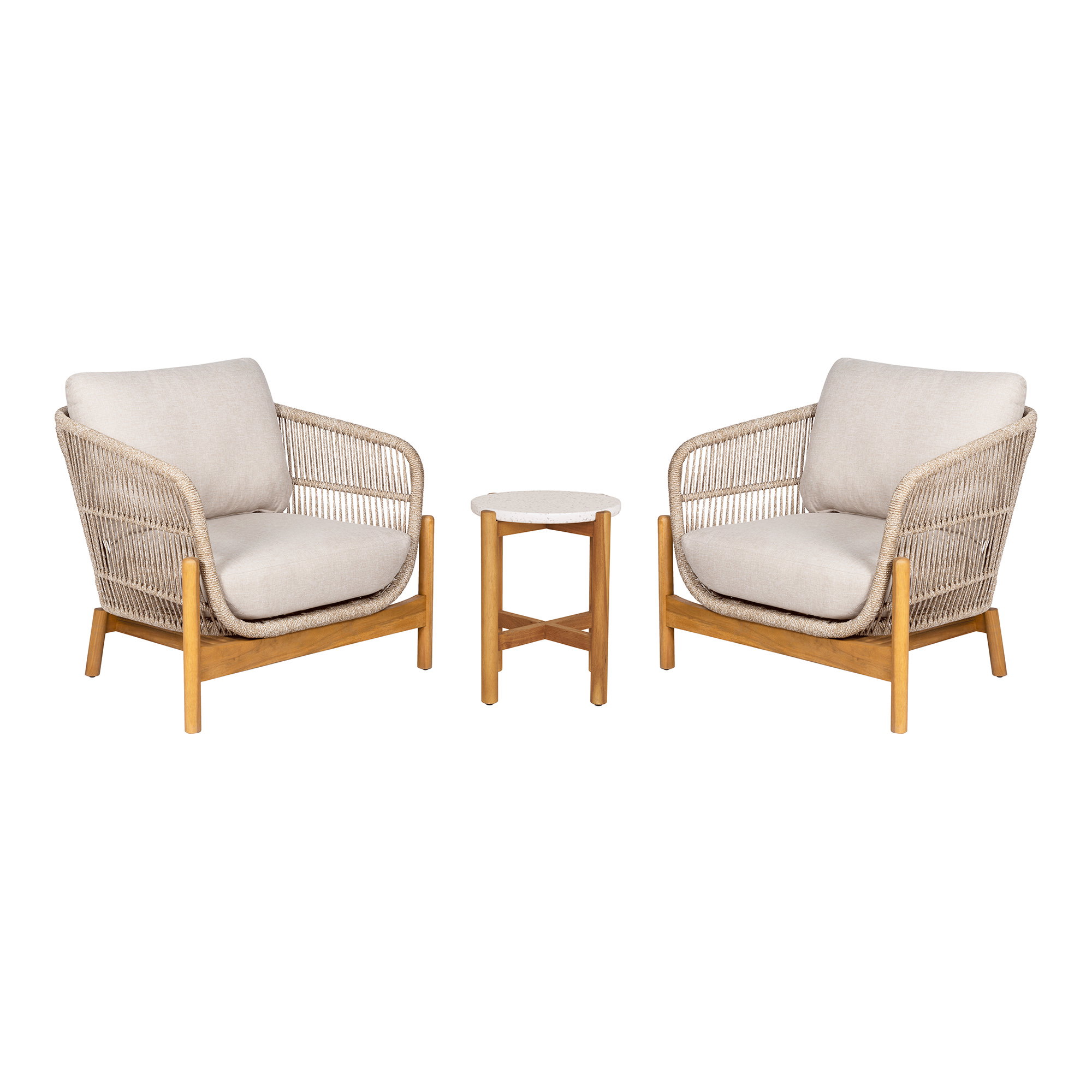 Záhradný set Terracina, stolík a 2 lounge kreslá - House Nordic
