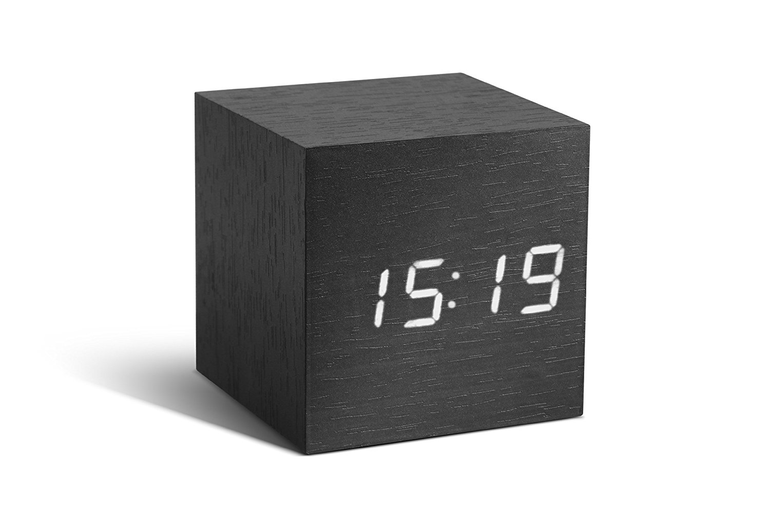 E-shop Budík "Cube Click", čierna / biela - Gingko