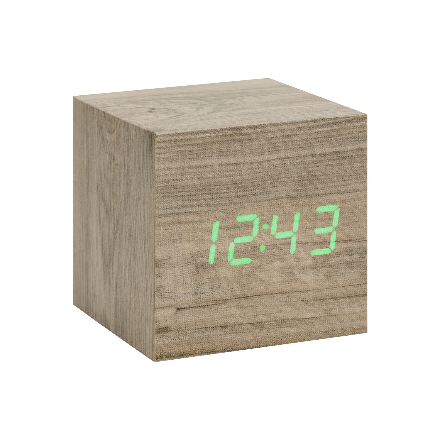 E-shop Budík "Cube Click", jaseň / zelená - Gingko