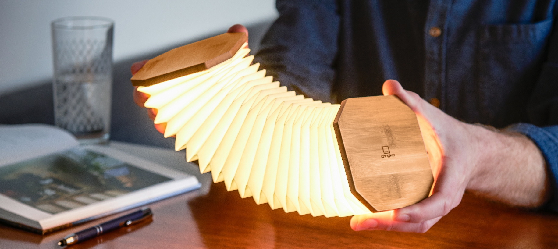 E-shop Rozkladacie svetlo "Harmonika", bambusové drevo - Gingko