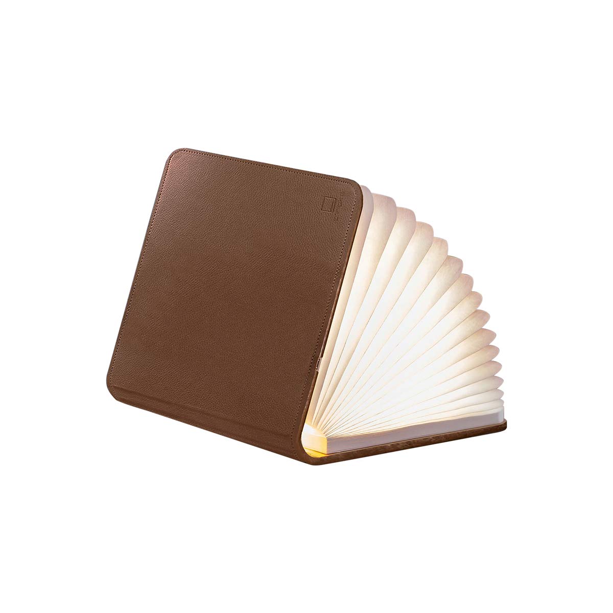 E-shop Rozkladacie svetlo "Smart Book" mini, hnedá koža - Gingko
