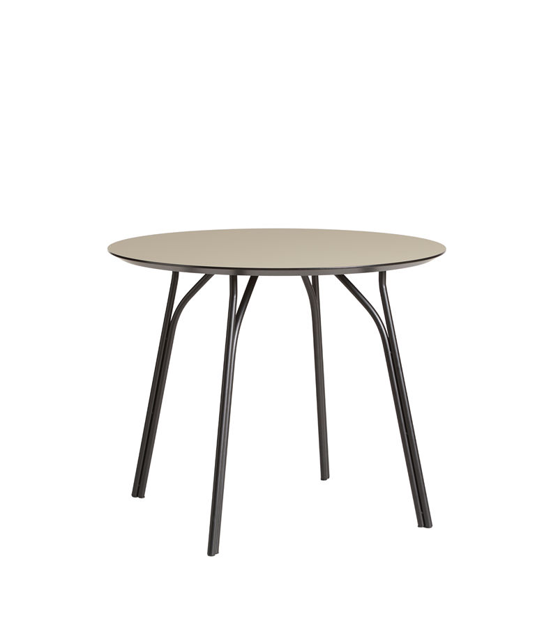 E-shop Jedálenský stôl "Tree", 90 cm, 3 varianty - Woud Varianta: krémovo hnedá, čierne hohy