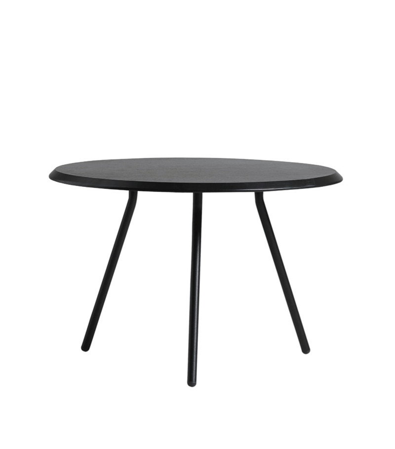 E-shop Konferenčný stolík "Soround", 14 variantov - Woud Varianta: Ø 60 cm - dub, čierny | čierne nohy (39,5 cm)