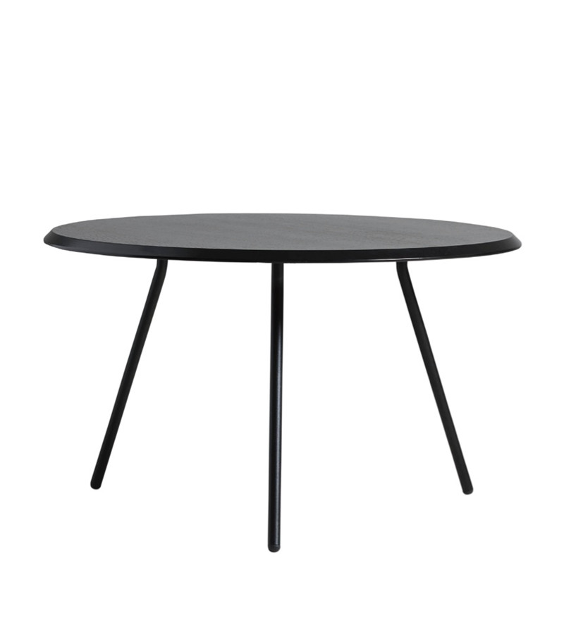 E-shop Konferenčný stolík "Soround", 14 variantov - Woud Varianta: Ø 75 cm - dub, čierny | čierne nohy (39,5 cm)
