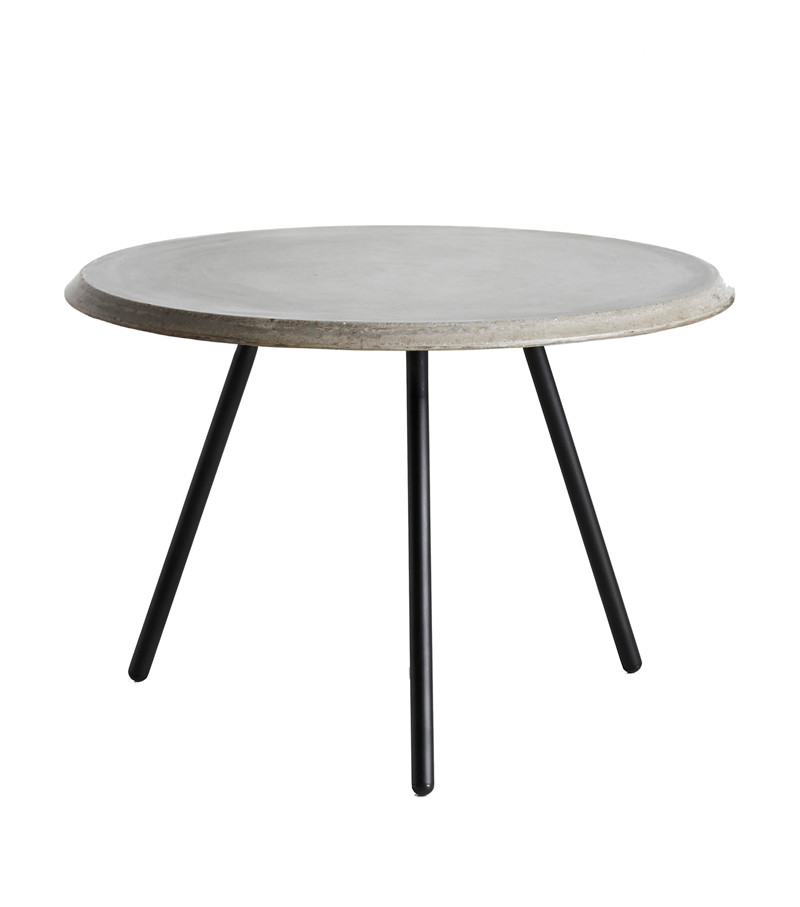 E-shop Konferenčný stolík "Soround", 14 variantov - Woud Varianta: Ø 60 cm - betón | čierne nohy (39,5 cm)
