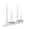 00367 Square Candle silber VE4 3