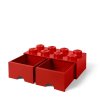 Úložný box 8 so šuplíkmi, viac variant - LEGO (Farba červená)
