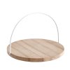 Dubový podnos s uchom "Loop", veľký, 2 varianty - Woud (Varianta prírodný dub, čierne ucho)