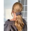 Velká mušelínová gumička do vlasů scrunchie tmavě šedá