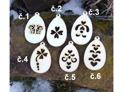 Dřevěný výřez z překližky 4mm Vejce 6,7 x 4,1 cm č.1