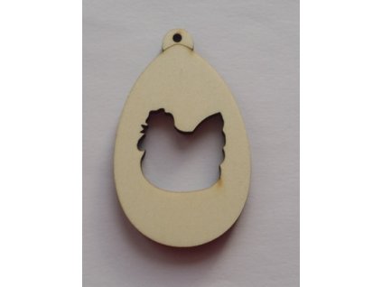 Dřevěný výřez z překližky 4mm Vejce 6,7 x 4,1 cm č.11