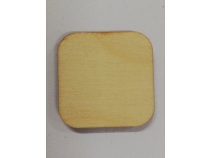 Dřevěný výřez čtvereček zaoblený 3 cm
