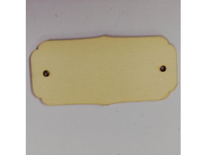 Dřevěný výřez Cedulka s dírkou 8x4cm
