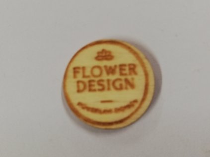 Dřevěný výřez kolečko Flower design 2cm