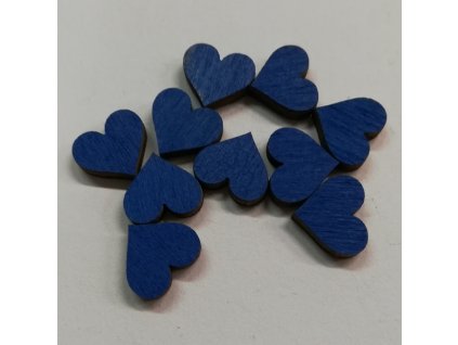 Dřevěný výřez Srdíčko modré 1 cm balení 10 ks