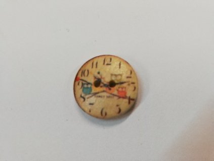 Dřevěný knoflík 2 dírky 2 cm Ciferník 3