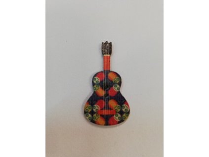 Dřevěný knoflík 2 dírky 3,5x2 cm Kytara 9