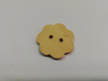 Dřevěný výřez knoflík Kytička 2 cm