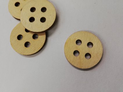 Dřevěný výřez knoflík Kolečko 4 dírky 2 cm