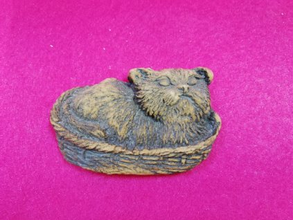 Odlitek dekorace 7x4,5cm kočička v košíku
