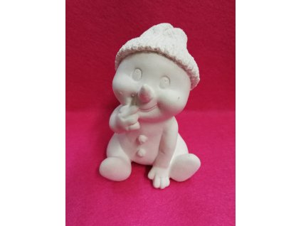 Odlitek dekorace možné další tvoření 12x8cm Sněhulák 3