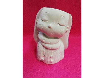 Odlitek dekorace 11x8cm svícen holčička se šálou