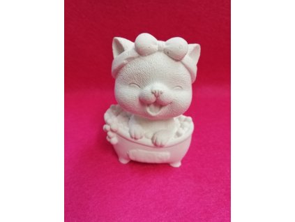 Odlitek dekorace 8x6cm kočička ve vaně