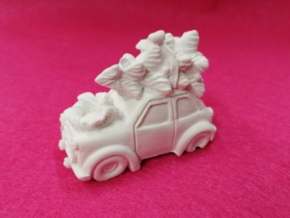 Odlitek dekorace možné další tvoření 4x5x3cm Autíčko se stromkem