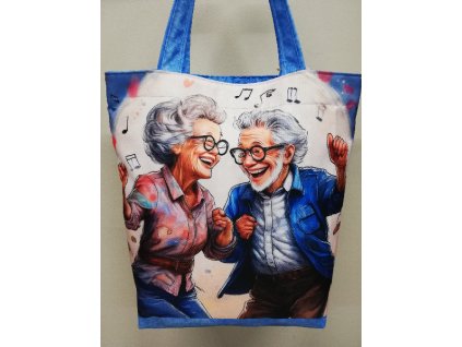 Taška nákupka digitální tisk 49 x 42 cm Babička s dědečkem
