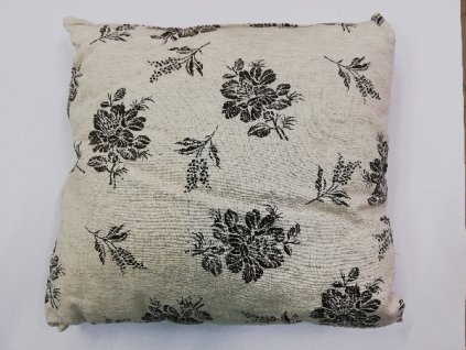 Polštář s povlakem 35 x 30 cm květina na šedé