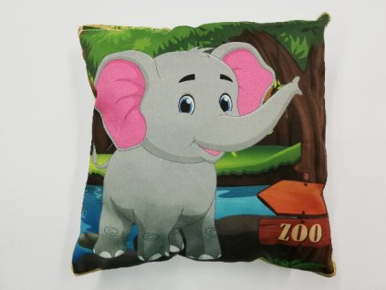 Polštář 30 x 30 cm sloník v džungli