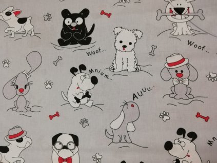 BA JI 310 bílá a černá štěňata na modré