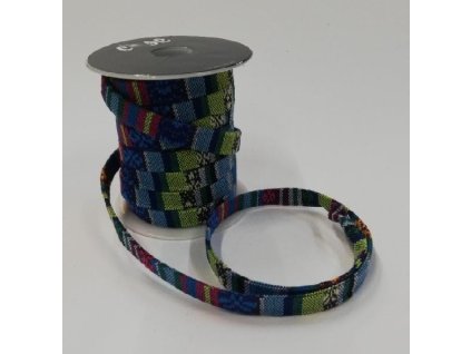 Pásek textilní dekorační 10 mm oboustranný vzor č.4