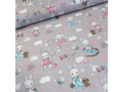 BA BS 546 zvířátka v pyžamu na šedé