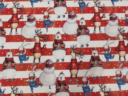 Softshell zimní zima v pruhu 100% polyester 50cm