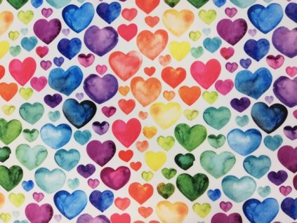 Funkční úplet š.157 barevná srdíčka (50 cm)