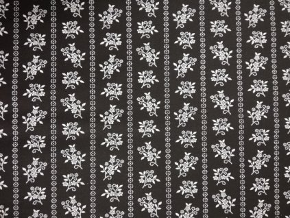 BA BS 035 kvítky na černé v pruzích