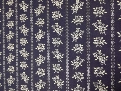 BA BS 037 kvítky na modré v pruzích