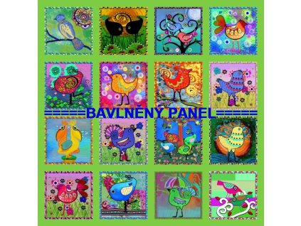 Panel bavlna - sada motivů-133-88 PTÁČCI