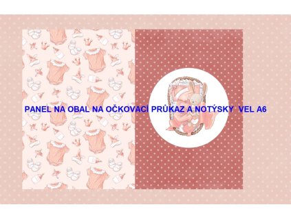 Panel bavlna - obal na očkovací průkaz nebo notýsek A6 - 228-152