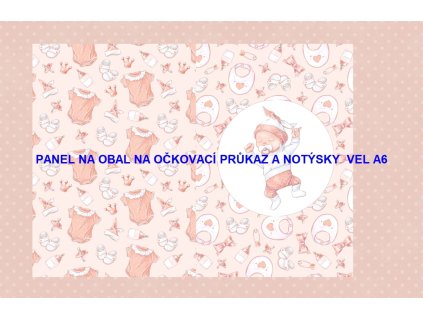 Panel bavlna - obal na očkovací průkaz nebo notýsek A6 - 228-154
