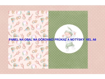 Panel bavlna - obal na očkovací průkaz nebo notýsek A6 - 228-163