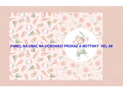 Panel bavlna - obal na očkovací průkaz nebo notýsek A6 - 228-164