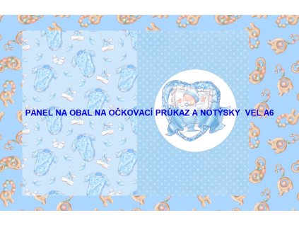 Panel bavlna - obal na očkovací průkaz nebo notýsek A6 - 228-165