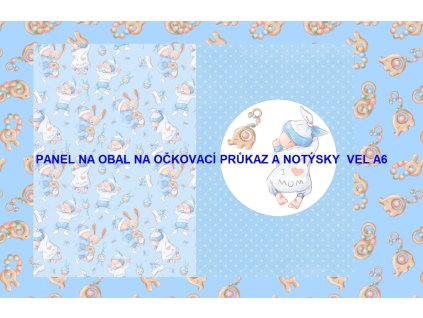 Panel bavlna - obal na očkovací průkaz nebo notýsek A6 - 228-169