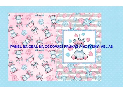 Panel bavlna - obal na očkovací průkaz nebo notýsek A6 - 228-175