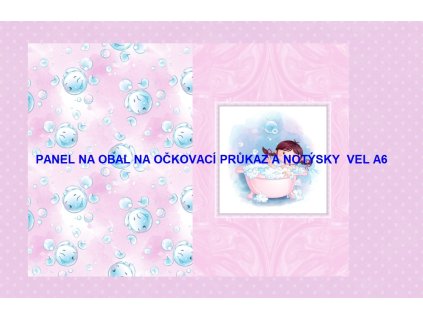 Panel bavlna - obal na očkovací průkaz nebo notýsek A6 - 228-187