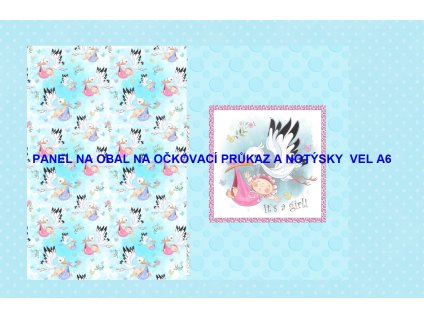 Panel bavlna - obal na očkovací průkaz nebo notýsek A6 - 228-197