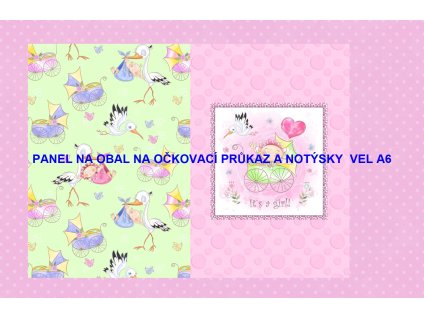 Panel bavlna - obal na očkovací průkaz nebo notýsek A6 - 228-199