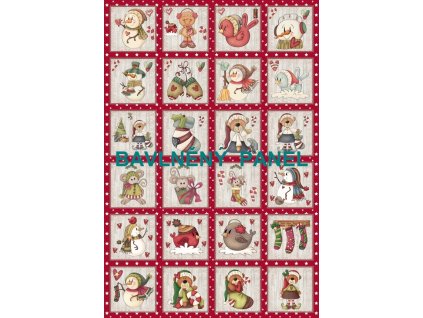 Panel bavlna - Adventní kalendář -124-05a